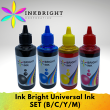 Load image into Gallery viewer, InkBright Universal Ink Black Cyan Yellow Magenta Set - for Epson, Canon, HP, Brother, 003, 664