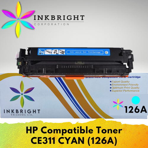 InkBright CE311A Cyan Toner Cartridge (126A)