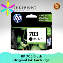 Load image into Gallery viewer, HP 703 Black ORIGINAL Ink Cartridge(703B HP703B)