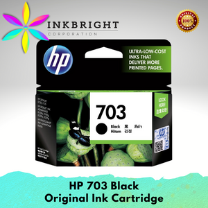 HP 703 Black ORIGINAL Ink Cartridge(703B HP703B)