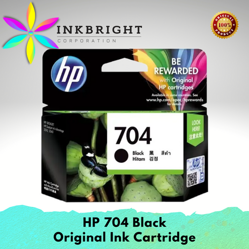 HP 704 Black ORIGINAL Ink Cartridge (704B HP704B)