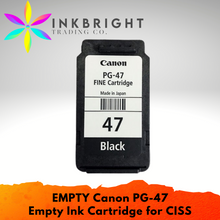 Load image into Gallery viewer, Canon &quot;EMPTY&quot; PG 47 Ink Cartridge