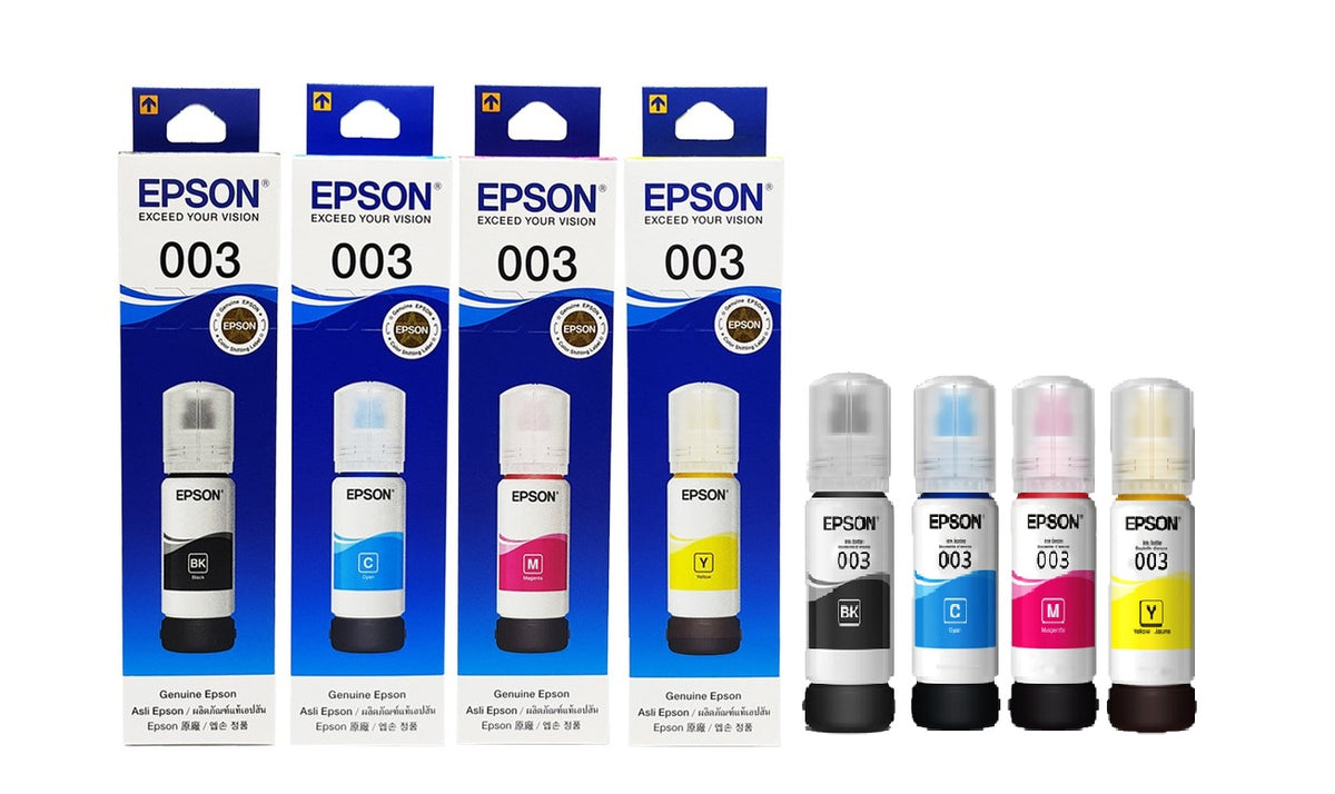Original Epson Ink 003 Black Cyan Yellow Magenta (SET) - FOR PRINTER L ...