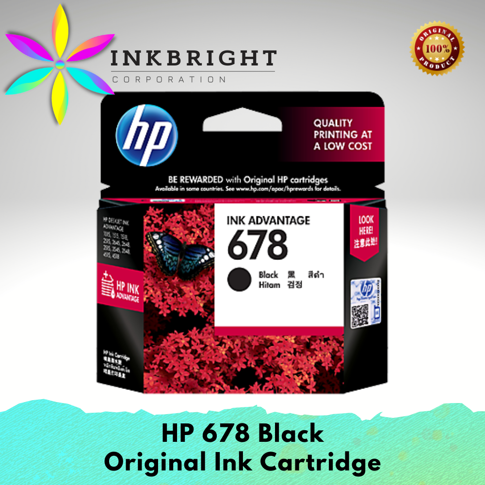 HP 678 Black ORIGINAL Ink Cartridge (678B HP678B)