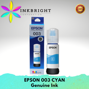 Original Epson Ink 003 Black Cyan Yellow Magenta (SET) - FOR PRINTER L1110  L3100  L3101 L3110  L3150  L5190 L3250 L3256 L3156 L3210 276