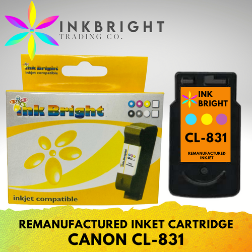InkBright CL-831 Tri-Color Ink Cartridge (CL831 831)