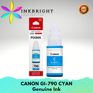 Original Canon GI 790 Ink Black Cyan Yellow Magenta SET - For Gseries Printer G1000 G1010 G2010 G2000 to G4000 (GI790 GI-790)