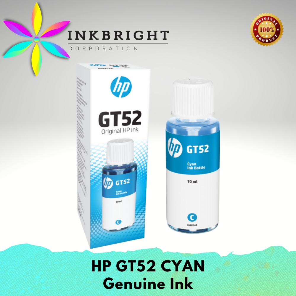 Gt Ink Set Original HP GT 53 + GT 52 Black Cyan Yellow Magenta Set (HPGT52 HPGT53 ...