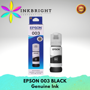 Original Epson Ink 003 Black Cyan Yellow Magenta (SET) - FOR PRINTER L1110  L3100  L3101 L3110  L3150  L5190 L3250 L3256 L3156 L3210 276