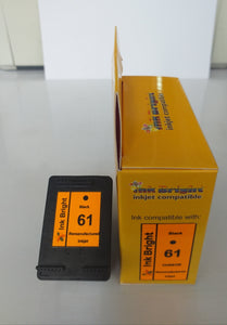 InkBright 61 Black Ink Cartridge  (HP61 HP 61B)