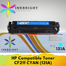 Load image into Gallery viewer, InkBright CF211A Cyan Toner Cartridge for Printer Laserjet Pro 200 (211a CF 211 CF211)