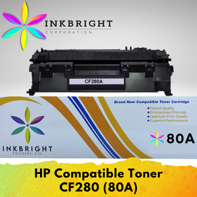 InkBright CF280A Toner Cartridge for Printer Laserjet Pro 400  MFP M425dn M425dw (280a CF280 80a)