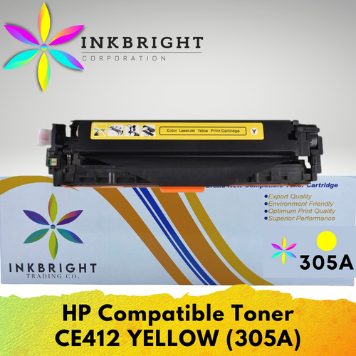 InkBright CE412A Yellow Toner Cartridge (305A)