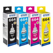 Load image into Gallery viewer, Original Epson Ink 664 Black Cyan Yellow Magenta Set (T664) - FOR PRINTER L210 L100 L120 L220 L130 L1300 L555 L382 L360