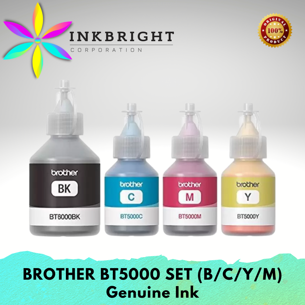 Original Brother Ink Set of 4 Colors BTD6000BK BT5000C BT5000M BT5000Y ...