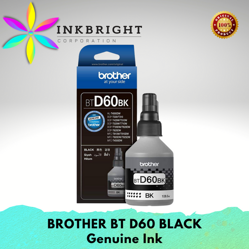 Original Brother BTD60 Ink Black - For T300 T310 T500W T510W T700W T710W T800W T810W T910W T4000DW T4500DW