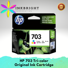 Load image into Gallery viewer, HP 703 Tri-color ORIGINAL Ink Cartridge (703C HP703C)