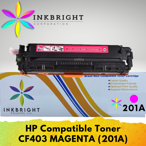 InkBright CF403A Magenta Toner Cartridge for Printer Laserjet Pro M252dn 252n 277dw 277n 274n (CF 403a CF403  201A)