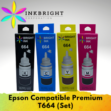 Load image into Gallery viewer, InkBright 664 Set Black Cyan Yellow Magenta Epson Compatible (T664) - FOR PRINTER L210 L100 L120 L220 L130 L1300 L555 L382 L360