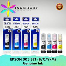 Load image into Gallery viewer, Original Epson Ink 003 Black Cyan Yellow Magenta (SET) - FOR PRINTER L1110  L3100  L3101 L3110  L3150  L5190 L3250 L3256 L3156 L3210 276